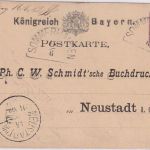 Bayern - Sommerhausen 15/6 HKS 5 Pfg. Wappen Ganzsache m. Firmen-Zudruck