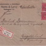 DR-Infla - 2x10 M. Posthorn Einschreibebrief Thüngen - Ergoldsbach 23.11.22