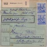 All.Bes. - 2x50 Pfg. Arbeiter Paketkarte Remlingen - Darmstadt 19.5.48