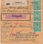 All.Bes. - 5x84 Pfg. Ziffer u.a. Dringend-Paketkarte Geichsheim ü. Ochsenfurt