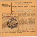 All.Bes. - 2+1 M. Taube Paketkarte Bieberehren ü. Ochsenfurt - FFM 11.4.48