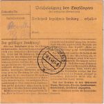 All.Bes. - 2 M. Taube u.a. Dringend-Paketkarte Obereisenheim ü. Würzburg 18.6.48