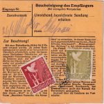 All.Bes. - 3+1 M. Taube u.a. Paketkarte Würzburg Land - Darmstadt 19.5.48