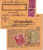 All.Bes. - 3+1 M. Taube u.a. Paketkarte Würzburg Land - Darmstadt 19.5.48