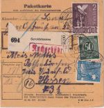All.Bes. - 2 M. Taube u.a. Paketkarte Geroldshausen - Rothenkirchen 18.6.48