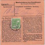 All.Bes. - 2x2 M. Taube u.a. Paketkarte Thüngen - Darmstadt 4.5.48