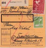 All.Bes. - 3 M. Taube u.a. Paketkarte Remlingen - FFM 14.6.48