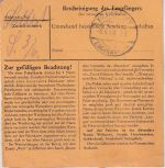 All.Bes. - 2x40 Pfg. Arbeiter Wertpaketkarte Remlingen - FFM 1.6.48