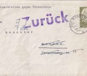 BRD - 1 M. Heuss I Orts-Einschreibebrief/Rückschein Aachen 5 25.6.57 RR!