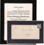 DR - Weißach b. Tegernsee Johanna Bachmair Todesanzeige/Drucksache 1930