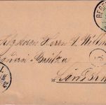 Bayern - 3 Pfg. Wappen Wz.3 Drucksachenkarte Regensburg - Landshut 1887