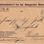 Bayern - 3 Pfg. Wappen Ortszustellurkunde Nürnberg 1900
