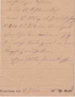 Bayern - 5 Pfg. Wappen A-Zähnung Firmenkarte Sachsenkam (Piesenkam) 13.6.1888