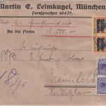 Bayern - 20+25 Pfg. Germania/Freistaat waagr. Paare Wertbrief München 27.1.20