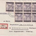 DR - 7x6 Pfg. Gr. Preis v. Wien Einschreibebrief SST Wien - Sünzhausen 15.8.43