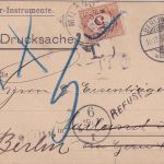 DR - 3 Pfg. Germania Drucksachenkarte n. ITALIEN Berlin NW6 10.12.02 Nachporto !