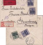 LP Belgien - 3x25+5 C. Germania/Überdruck Eil-Einschreibebrief Brüssel 26.1.15