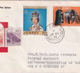 Jersey - Luftpostbrief n. JUGOSLAWIEN 1977 Postlagergebühr !