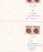 DDR - Historische Siegel 4 Werte je portogerechte Mehrfachfrankakturen 1989
