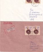 DDR - Historische Siegel 4 Werte je portogerechte Mehrfachfrankakturen 1989