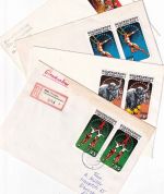 DDR - Zirkuskunst 4 Werte 3x portogerechte Mehrfachfrankaktur/1x EF 1989/90