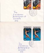 DDR - Zirkuskunst 4 Werte 3x portogerechte Mehrfachfrankaktur/1x EF 1989/90