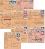 BRD - Straubing 1 Landpoststelle (versch. Orte) 9 Paketkarten 1967