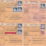 BRD - Straubing 1 Landpoststelle (versch. Orte) 9 Paketkarten 1967