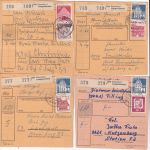 BRD - Straubing 1 Landpoststelle (versch. Orte) 9 Paketkarten 1967