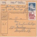 BRD - Straubing 1 Landpoststelle (versch. Orte) 9 Paketkarten 1967