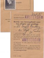 Niederlande - 5 Gld. Juliana Postausweiskarte s'Gravenhage-Rijswijkseweg 1959