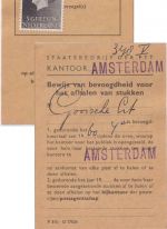 Niederlande - 5 Gld. Juliana Postausweiskarte s'Gravenhage-Rijswijkseweg 1959