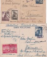 Polen - 1,50 Zl. Belvedere Ganzsache+Zusatz 2 Karten Wroclaw - Weimar 1946