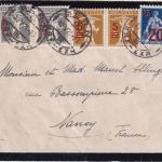 Schweiz - Tellknabe/Helvetia Überdruck Trauerbrief n. FRANKREICH Bern Nancy 1921