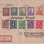 SBZ/Westsachsen - Abschiedsserie o.Wz. u.a. Einschreibebrief Leipzig 26.3.46
