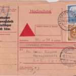 BRD - 30 Pfg. Heuss + 4 Pfg. Posthorn Nachnahmedrucksache Krumbach 16.2.54