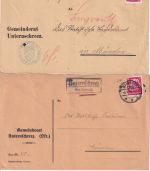 DR - Unternschreez 2 versch. Landpoststempel 2 Briefe 1931/39