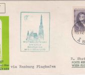 Finnland - Lufthansa Erstflug Hamburg/Wien Zuleitungspost 18.4.57 - selten !