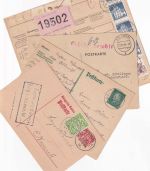 Bayern/DR/All.Bes./BRD - Goldmühl 4 Belege (u.a. Geb.bez., Paketkarte) 1919/68