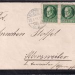 Bayern - 2x7 1/2 Pfg. Ludwig Trauerbrief Weidenberg - Albersweiler 25.4.18