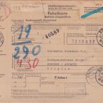 BRD - 2x2 DM+30 Pfg. Bauwerke Paketkarte n. BELGIEN Erlangen 17 - Brüssel 1969