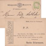 Bayern - 3 Pfg. Wappen Ganzsachenkarte Privatzudruck K1 Fürth - Coburg 1/1