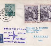 Österreich - Lufthansa Erstflug Wien/Bagdad 1.7.61 sehr selten !