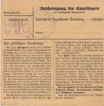 DR - Nürnberg 3W 1943 55 Pfg. Registrierkassen-Stpl. Wertpaketkarte