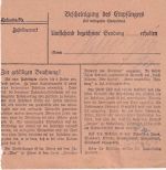 DR - 1 RM + 5 Pfg. AH Paketkarte Nürnberg 28 - Coburg 30.9.42