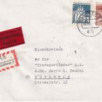 BRD - 1+1,10 DM Bauwerke Orts-Eil-Einschreibebrief Nürnberg 1967