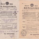 Bayern - Röthenbach Opf. 2 Postaufgabescheine f. Wertbriefe 1884/1888