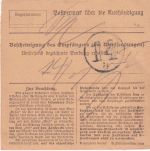 Bayern - 1 M. + 25 Pfg. Ludwig/Freistaat Paketkarte Roding 2 Nürnberg 13. JAN 20