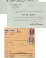Bayern/BRD - Münchberg 4 Belege ex 1912/64 darunter Paketkarte, Einschreiben etc
