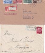 Bayern/DR/BRD - Günzburg 11 Belege (Landpost, Paketkarten etc.) ex 1886/1976